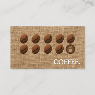 Coffee Beans Coffee Burlap Loyalty Punch Business Card