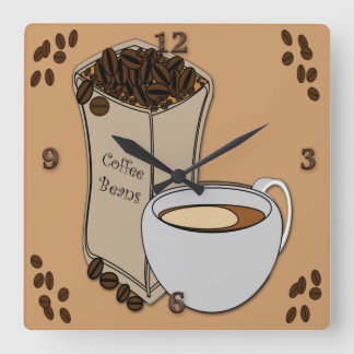 Coffee Beans Coffee Cup Design Wall Clocks