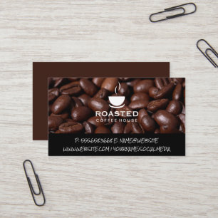 Coffee Beans   Coffee Cup Logo Business Card