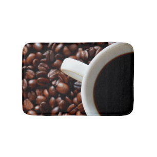 Coffee Beans, Coffee Cup with Coffee Bath Mat