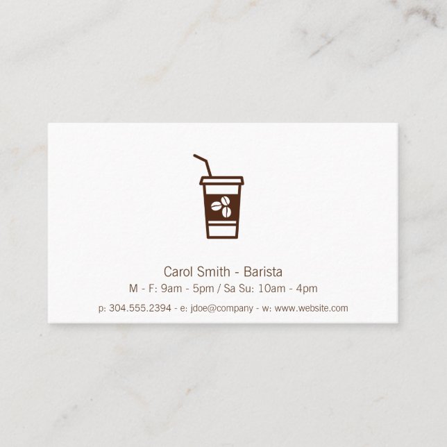 Coffee Beans Coffee Drink Pattern Business Card (Front)