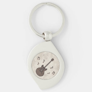 Coffee Beans-Coffee-Guitar-Coffee Art-Music- Key Ring