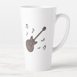 Coffee Beans-Coffee-Guitar-Coffee Art-Music- Latte Mug