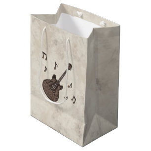 Coffee Beans-Coffee-Guitar-Coffee Art-Music- Medium Gift Bag