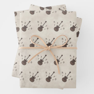 Coffee Beans-Coffee-Guitar-Coffee Art-Music- Wrapping Paper Sheet