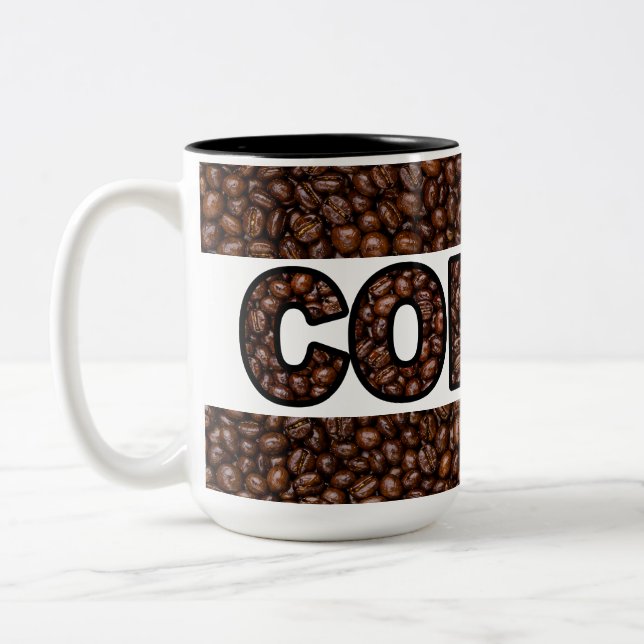 Coffee Beans Coffee Two-Tone Coffee Mug (Left)