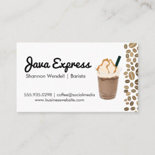 Coffee Beans   Cold Brew Beverage Drink Business Card