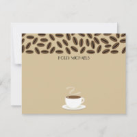 Coffee Beans & Cup Of Coffee Flat Notecards