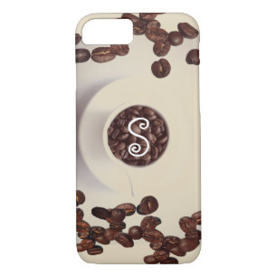 Coffee beans cup saucer cream brown  iPhone 8/7 case