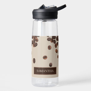 Coffee Beans Custom Name Water Bottle