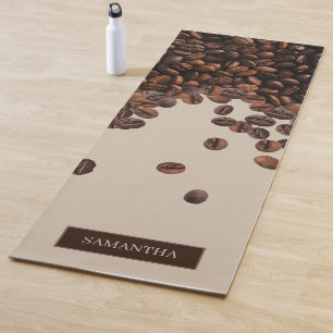 Coffee Beans Custom Name Yoga Mat