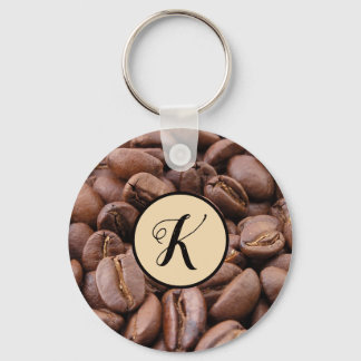 Coffee Beans Customizable Initial Keychain