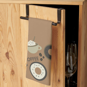 Coffee Beans Doughnuts Sweet Barista Tea Towel