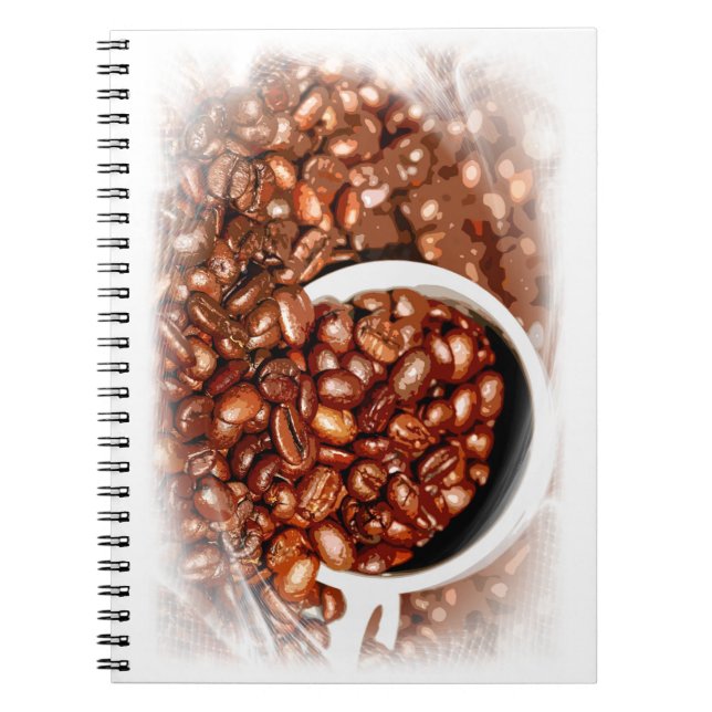 Coffee Beans Elite Modern Design Cafeteria Cool Notebook (Front)