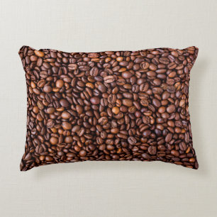 Coffee beans food texture pattern decorative cushion