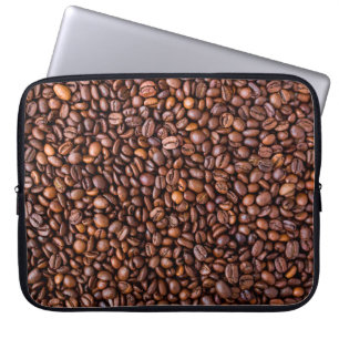 Coffee beans food texture pattern laptop sleeve