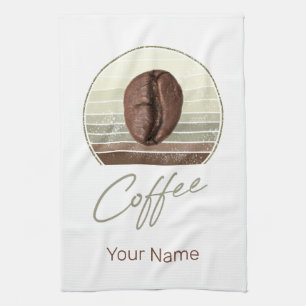 Coffee Beans For Espresso And Retro Barista Tea Towel