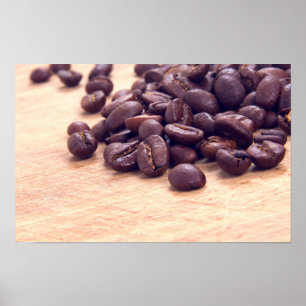 Coffee beans grains poster