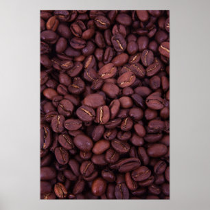 Coffee beans grains poster