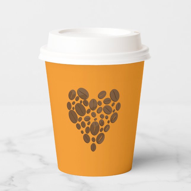  Coffee Beans Heart Paper Cup (Front)