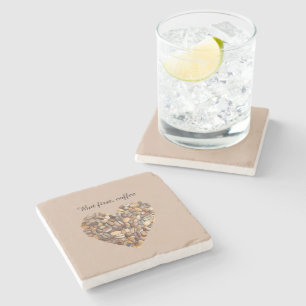 Coffee Beans Heart Stone Coaster