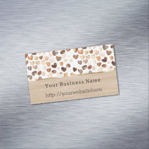 Coffee Beans Hearts Business name website Magnetic Business Card