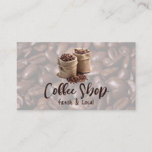 Coffee Beans in Burlap Bags Business Card