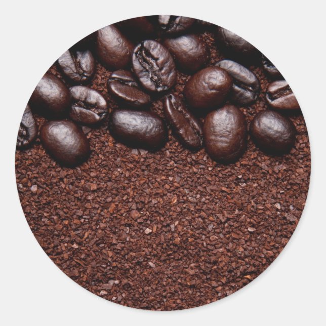 Coffee Beans - Java Bean Customised Templates Classic Round Sticker (Front)