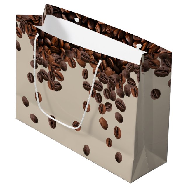 Coffee Beans  Large Gift Bag (Front Angled)