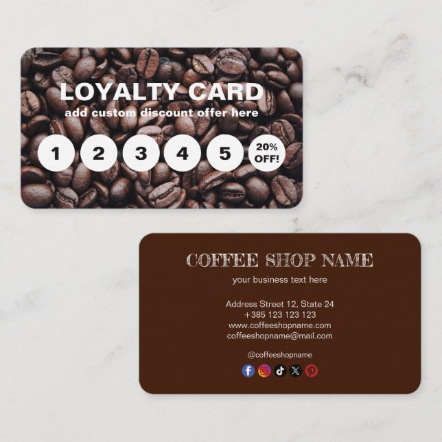 Coffee Beans Loyalty Card (Front/Back)