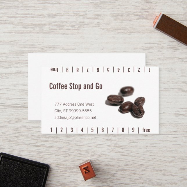 Coffee Beans Loyalty Card (Front/Back In Situ)