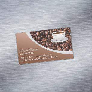 Coffee Beans Magnetic Business Card