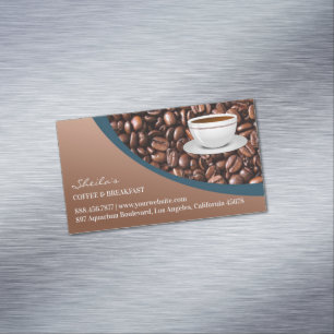 Coffee Beans Magnetic Business Card