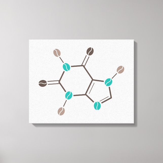 coffee beans molecular caffeine canvas print (Front)