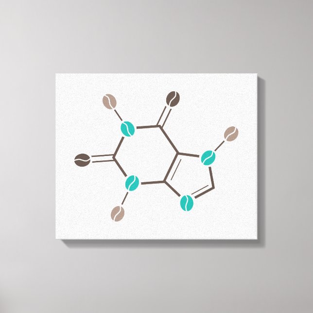 coffee beans molecular caffeine canvas print (Front)