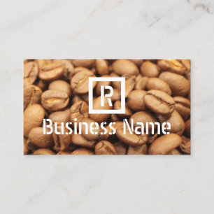Coffee Beans Monogram Roasted Modern Coffee Business Card