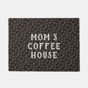 Coffee Beans Pattern Coffee House Personalised Doormat