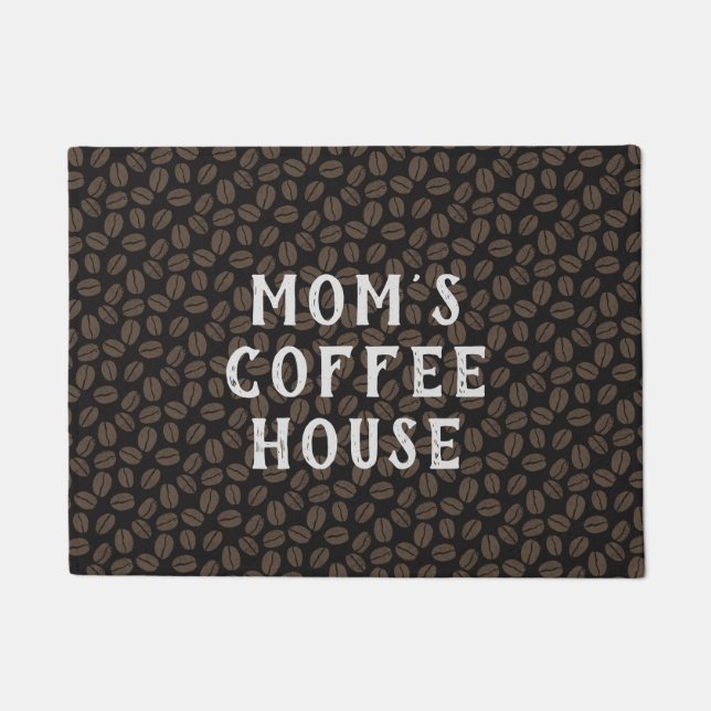 Coffee Beans Pattern | Coffee House Personalised Doormat (Front)