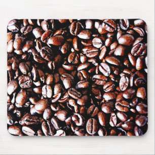 Coffee Beans Pattern - Dark Roast Mouse Mat