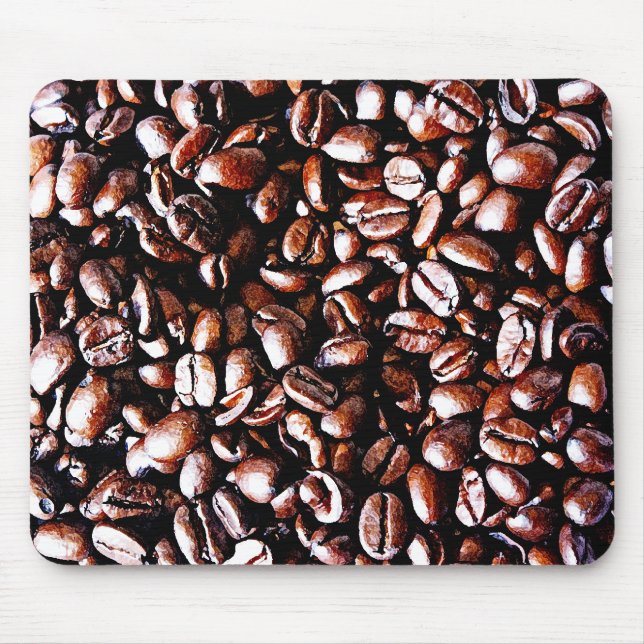 Coffee Beans Pattern - Dark Roast Mouse Mat (Front)