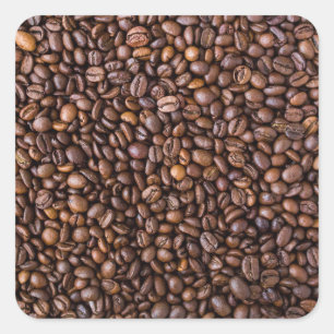 Coffee Beans Pattern Funny Coffee Lovers Square Sticker