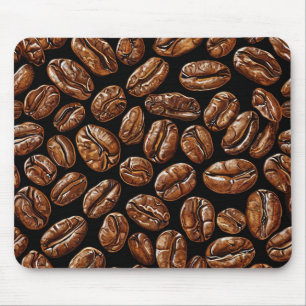 Coffee beans pattern mouse mat