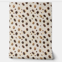 Coffee Beans Pattern on a Light Surface