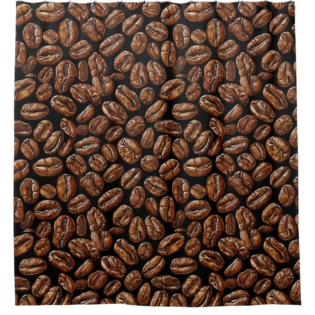 Coffee beans pattern shower curtain (Front)