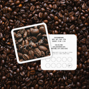Coffee Beans Photo Coffee Shop Loyalty Card