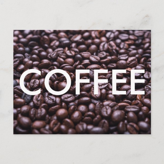 Coffee Beans Photograph Custom Cafe Shop Marketing Postcard (Front)