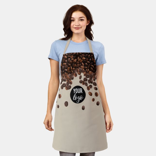 Coffee Beans Professional Business Logo Apron (Worn)