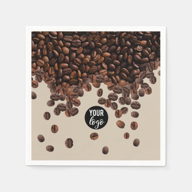 Coffee Beans Professional Business Logo Napkin (Front)