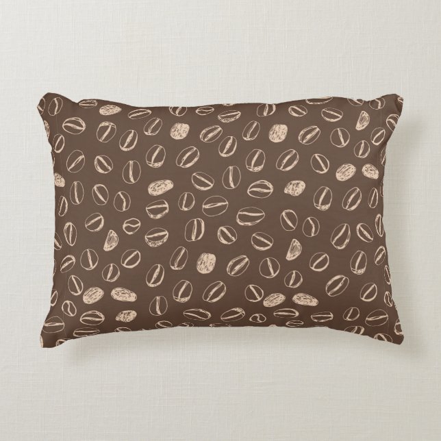 Coffee beans restaurant hand drawn cartoon doodle  decorative cushion (Front)