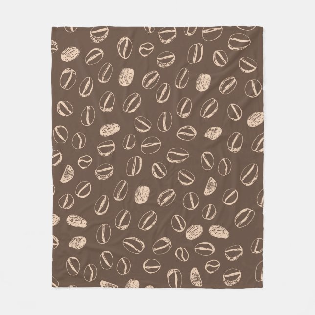 Coffee beans restaurant hand drawn cartoon doodle  fleece blanket (Front)
